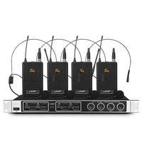 Microphone sans fil UHF de bureau KC-1104 économique à 4 canaux, cardioïde dynamique, col de cygne, portable, avec suppression du bruit, pour diffusion FM