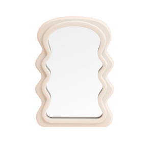 Tùy chỉnh nhựa nhựa hình dạng sóng khung mỹ phẩm mặc quần áo gương trang trí tường Nhà Gương - Product Image 1