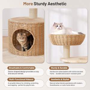 Bestseller: Centro di Intrattenimento Tutto-in-Uno per Gatti con Palo in Sisal e Amaca in Peluche - Product Image 5