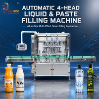 Machine de remplissage automatique de liquides et de crèmes THE ONE PACKAGING à 4 têtes avec pompe à engrenages servo quantitative