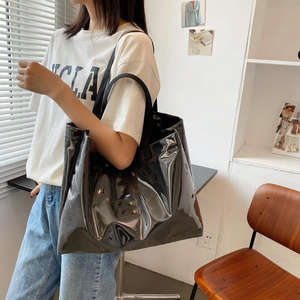 Bolso de hombro de lona de gran capacidad, sencillo y casual, nuevo bolso de compras multifuncional de color sólido a la moda para mujer - Product Image 5