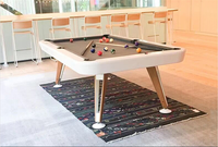 Mesa de Billar Portátil de Madera Sólida, Diseño Moderno y de Lujo, Personalizable, con Bolsillos de Cuero Auténtico, Diseño Duradero