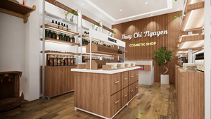 ตู้เครื่องสำอางไม้สไตล์โมเดิร์นพร้อมไฟ LED ปรับแต่งได้ของ Retron สำหรับร้านค้าปลีกเครื่องสำอาง - Product Image 3