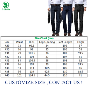 Jeans ajustés pour hommes sur mesure, coton, pantalon droit pour hommes d'affaires, coupe droite, coupe <span class=keywords><strong>slim</strong></span>, pantalon décontracté pour hommes - Product Image 4