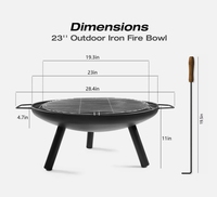 Brasero/Barbecue de jardin en acier Corten personnalisable, assemblé, avec pieds, surface galvanisée, diamètre 60-150 cm, épaisseur 2-6 mm