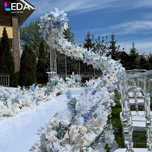 ซุ้มโค้งรูปตัว S สีฟ้าประดับดอกกุหลาบสำหรับงานแต่งงาน แบรนด์ LEDA Birthday Party Modern Garden - Product Image 2