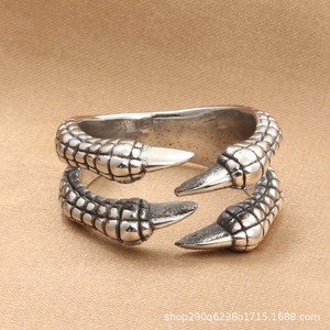 <b>Dragon</b> Claw <b>Ring</b> Stainless Steel Men's Retro Animal Design Jewelry Gift in Retro Silver - Product Image 3