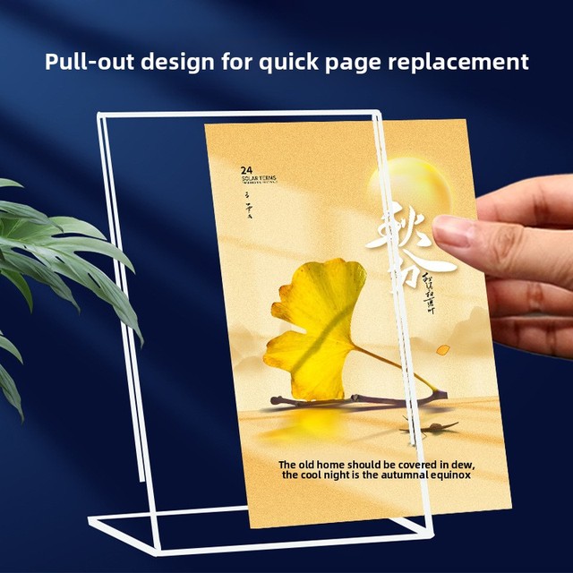 L-shaped A4 Display Stand Card Holder Table Sign Desk Card Acrylic Transparent Customizable Sizes