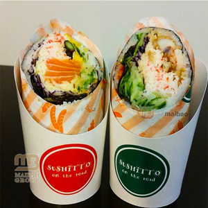 Boîte d'emballage alimentaire en papier jetable pour sushi Boîte de <span class=keywords><strong>livraison</strong></span> de nourriture personnalisée pour burritos Rouleau de <span class=keywords><strong>poulet</strong></span> Boîte de papier d'emballage pour burrito - Product Image 3
