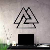Valknut Mythologie nordique Art mural en métal Odin WJD28 Symbole pour la décoration de la maison ou du salon Caractéristique de suspension