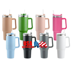 40oz Stainless Steel Tumbler Rainbow Colorful Ion Plating Powder Coated Vacuum Insulated Handle Lid LED BPA Free LED Temperature - Product Image 4