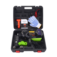 Gato hidráulico de coche eléctrico portátil, Kit de gato de coche mejorado, Gato de piso de reparación de camión sedán SUV para cambio de neumáticos con luz LED