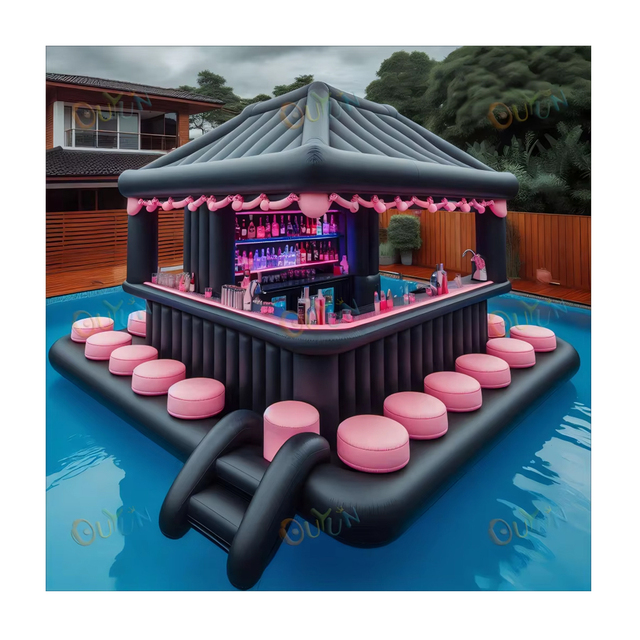 Customizable Luxury PVC Inflatable Pool Bar Family & Party Backyard Floating Raft for Water Celebrations