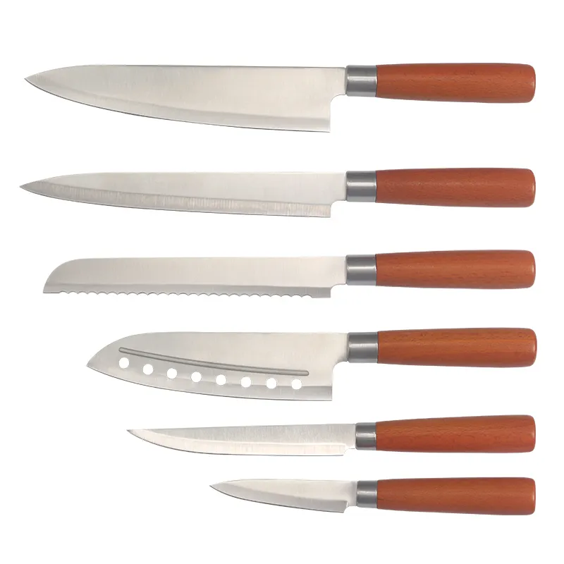 Профессиональный поставщик удобная деревянная ручка различного типа кухонный нож