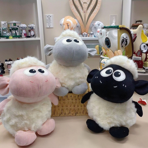 Hot bán 20cm thêu Lamb <span class=keywords><strong>Shaun</strong></span> cừu sang trọng con búp bê thú nhồi bông món quà sinh nhật PP bông điền Claw máy đồ chơi - Product Image 2