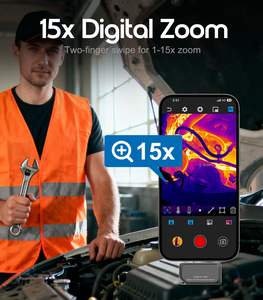 מצלמת תרמית ברזולוציית סופר-אינפרא אדום 512x384 -4 ℉   עד 842 ℉   טווח טמפ' תואם למכשירי IOS ואנדרואיד - Product Image 6