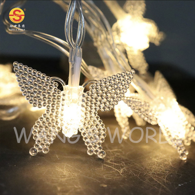 Outdoor Battery Powered Butterfly LED String Lights for Holiday Decoration