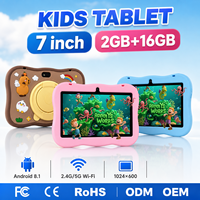 Tablette pour enfants 7 pouces 16 Go Quad Core MTK 1,3 GHz Android 8.1 USB Type-C Écran tactile capacitif Utilisation éducative Tablette