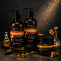 Set Krim Sampo Kondisioner WNU OEM Biotin Formula Vegan Minyak Tea Tree Anti-Ketombe Anti-Kusut Melembutkan Melembapkan Memperbaiki