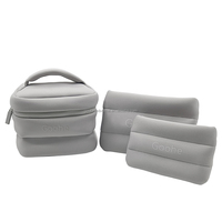 Sac Cosmétique Personnalisé OEM d'Usine Trousse de Maquillage en Néoprène Matelassé Pochette Bulle Rangement Beauté Soins Scuba Trousse de Toilette