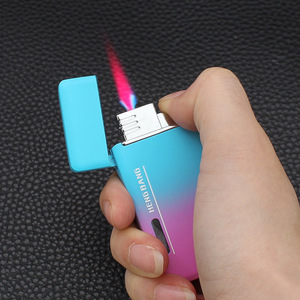 Briquet à gaz visuel coupe-vent gonflable en métal de conception moderne HB035-1 pour des cadeaux d'affaires en gros - Product Image 3