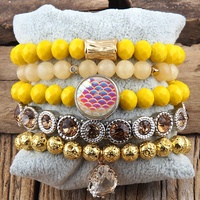 Bracelet manchette ouvert 5pc CZ noir crâne bouton Bracelet puce pierre alliage perle Bracelet strass mots lettre pile Bracelet ensemble