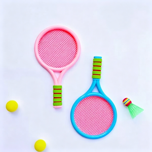 Raquettes de badminton roses et bleues pour enfants avec poignée souple, cordes légères et durables pour le jeu des enfants - Product Image 6