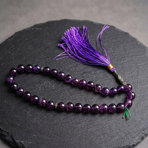 พลอยอเมทิสต์10มม. tasbih จาก33 BDS สำหรับจิตวิญญาณความสงบสุขและคุณภาพหินธรรมชาติ tasbih - Product Image 4