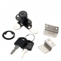 Serrure de tiroir universelle en zinc avec clé en plastique, noyau renforcé en forme de 7, durable, pour usage extérieur, design moderne