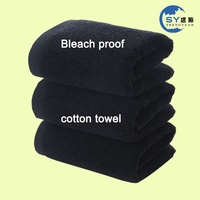 Toallas de algodón 100% negras resistentes al blanqueador con LOGO personalizado para fabricantes mayoristas, ideales para salones de belleza, spa y peluquería.