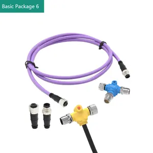 Señal electrónica macho hembra M12 Cable circular impermeable IP68 IP67 5pin A Sensor de metal codificado M12 NMEA2000 Conector tipo T