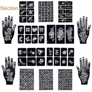 Papier de pochoir pour <span class=keywords><strong>tatouage</strong></span> à la main semi-permanent multi-designs, résistant à l'eau, longue durée, creux, pour <span class=keywords><strong>tatouage</strong></span> au henné, autocollant - Product Image 3