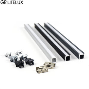 Perfil de aluminio LED Plug and Play con difusor para tiras de luces de 5mm/8mm/10mm/12mm para iluminación de armarios y gabinetes - Product Image 1