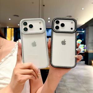 Custodia per telefono con doppio lato in diamante ad alta trasparenza per <span class=keywords><strong>iPhone</strong></span> 17 Pro Max <span class=keywords><strong>Xr</strong></span> <span class=keywords><strong>Cover</strong></span> in TPU antiurto con placca - Product Image 2