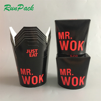 Kotak mie instan Spaghetti nasi cetakan desain kustom tahan minyak 16oz 26oz 32oz