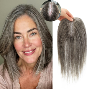 <span class=keywords><strong>Hiot</strong></span> #613 Blanco Barato Mono Top Mujeres Bang Topper cabello humano Natural Rusia Mujeres Cabello humano real Fino Transpirable Rubio Toppers - Product Image 1