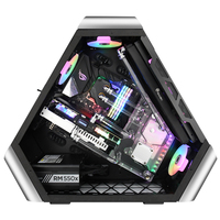 Casing Komputer Gaming ATX Segitiga, Promo Panas, Mendukung Motherboard ATX, Pendingin Cair, Mendukung 10 Kipas - Panel Depan Kaca Temper