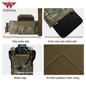 سترة YAKEDA التكتيكية Chaleco Tactico بنظام MOLLE، سترة حاملة للصفائح للصيد والتدريب في الهواء الطلق، باللون الأسود - Product Image 5