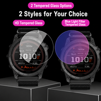 Protection d'écran en verre trempé 2.5D anti-rayures avec filtre lumière bleue HD compatible avec les montres Garmin Tactix 7 8 Pro 47 51 mm