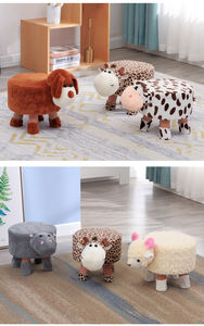Pouf animal mignon en forme d'animal, tabouret en <span class=keywords><strong>bois</strong></span> de pin pour enfants, pouf pour enfants, animal de grande taille, marchepied pour animaux de compagnie - Product Image 5
