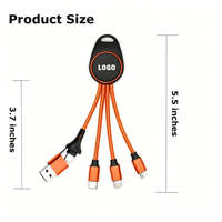 Cable de Carga Rápida y Transferencia de Datos 6 en 1 con Trenzado de Nailon, Micro USB Tipo-C, con Logotipo para Regalos Promocionales, Éxito de Ventas 2026