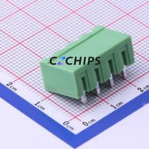 XY2500R-B-5.00-4P Plug-in Terminal Block Bent Lead Through Hole,P=5mm Connector Board-to-Board / Socket - Closed 1x4P 5mm Green - Product Image 2