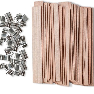 Eco-friendly DIY Candle Custom Size <strong>Wood</strong> <strong>Wick</strong> with Metal Wax Core Base for Candle Making - Product Image 2