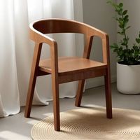 Chaise de salle à manger en bois massif avec dossier et accoudoirs, chaise en bois pour négociations, pour la maison, le restaurant, l'appartement, la salle à manger, couleur noyer