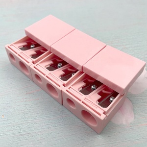 2 Hole Private Label Makeup Cosmetic Tool Pink <strong>Black</strong> Sharpeners for Wood Lip Liner <strong>Pencil</strong> and <strong>Eyebrow</strong> <strong>Pencil</strong> - Product Image 2
