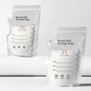Printinig100 % BPA tas plastik penyimpanan bebas payudara tas penyimpanan pendingin susu dengan ritsleting