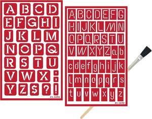 2 pochoirs en verre réutilisables - Ensemble de pochoirs pour lettres gravées - <span class=keywords><strong>Alphabet</strong></span> néon en majuscules et minuscules - <span class=keywords><strong>Pochoir</strong></span> auto-adhésif pour gravure - Product Image 1