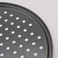 Revêtement rond Pizza bac à légumes outils ensemble d'ustensiles de cuisson outils de cuisine casseroles à Pizza en acier au carbone perforé plaque de cuisson avec antiadhésif