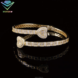 Bracelet Cœur en Argent Sterling 925 Plaqué Or 18K avec Diamant Moissanite Couleur D VVS Certifié GRA – Idéal pour un Cadeau - Product Image 3