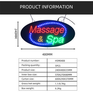 Enseigne d'intérieur ovale 9*19 pouces LED <span class=keywords><strong>MASSAGE</strong></span> Spa Sign, enseigne commerciale LED adaptée aux <span class=keywords><strong>salons</strong></span> <span class=keywords><strong>de</strong></span> <span class=keywords><strong>massage</strong></span> - Product Image 2